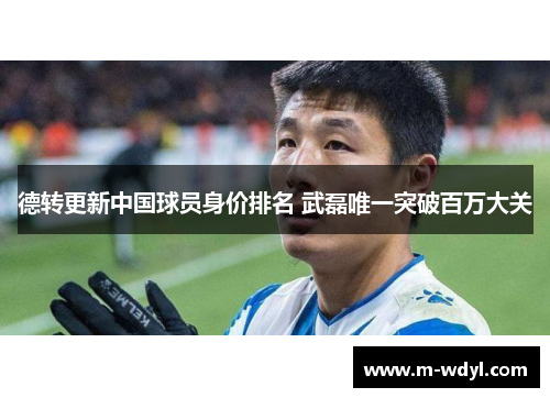 德转更新中国球员身价排名 武磊唯一突破百万大关
